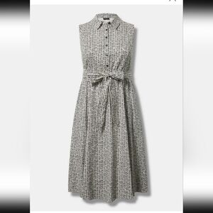 NWT 3X Midi Poplin Collared Shirtdress